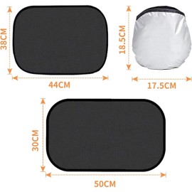 OUPEI Cubiertas para Ventanas de Automóviles (4 PCs) Parasol para Automóvil de Bebé- Rotección contra el Sol el Deslumbramiento y los Rayos UV para su Hijo - Se Adapta a la Mayoría de los Automóviles