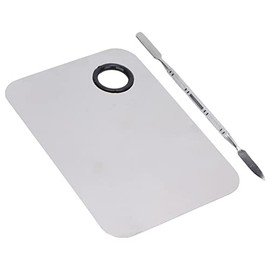 Paleta de Maquillaje de Mezcla de Herramientas de Espátula Cosmética de 2 Piezas con Espátula de Acero Inoxidable de Doble Extremo, Herramienta de Espátula de Maquillaje para