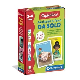 Clementoni Sapientino Montessori - Help Me Make Yourself, Educational Game with 48 Flashcards for Children from 2-4 Years to Develop Autonomy and Concentration, Made in Italy, Italian
