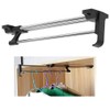 Flexible Wardrobe Clothing Rail, Clothes Hanging Poles, Pull Out Closet