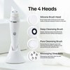 Electric Facial Cleansing Brush with 4 Interchangeable Heads, Rechargeable Face