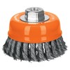 Truper CT-610M, Carda copa, alambre trenzado fino, 4", milimétrica p/esmeril