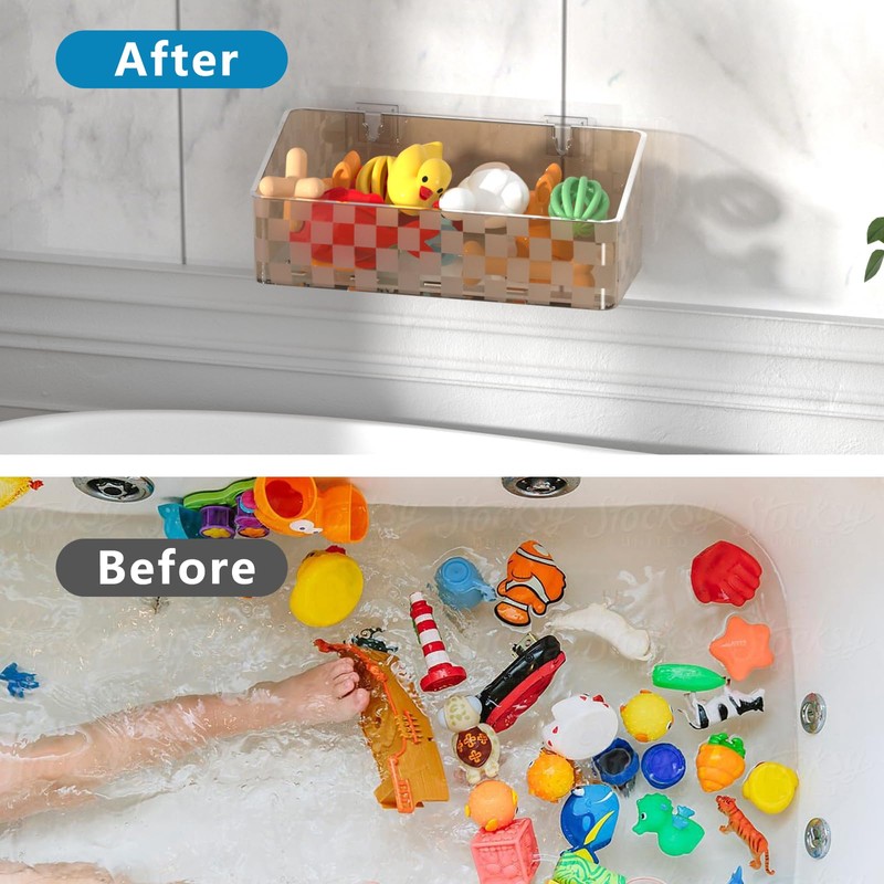 Natheeph Bath Toy Storage Holder, 2 Pack Large Capacity Bath