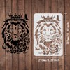 FINGERINSPIRE Lion Head Stencil Template, 11.7x8.3 inch African Big Cat