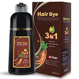 Champú Herbal 3 En 1 Para Cobertura De Cabello Gris Para Mujeres Y Hombres - Castaño Castaño (500Ml)                                                  