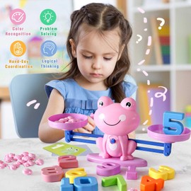 Montessori Math Toys Math Toys Math Toys Math Toys Math Toys Educational Toys Math Games Gifts for Kids 3 4 5 6 Years (Pink)