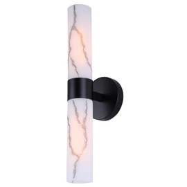 Canarm KRISTELLA 2-Light Wall Sconce, Grey Marbled Glass, Modern Luxury, Vertical or Horizontal Mounted Fixture for Bathroom, Living Room, Accent Light