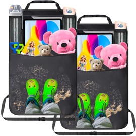 Car Seat Back Protector for Children, Car Seat Organiser with 600D Oxford Fabric, Waterproof Backrest Protection, Car Organiser for Children with Multiple Compartments, Easy to Clean Car Organiser