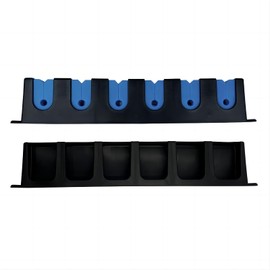 Conskyee Fishing Rod Holders, Wall Mount Fishing Pole Storage Rack, Vertical Fishing Rod Holder for Garage, Compact Fishing Pole Organizer with Soft Foam Grip Pads Holds up to 6 Rods (Blue)