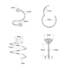 ZeSen Jewelry 4 Pairs 16G Hypoallergenic Earrings, 316L Stainless Steel