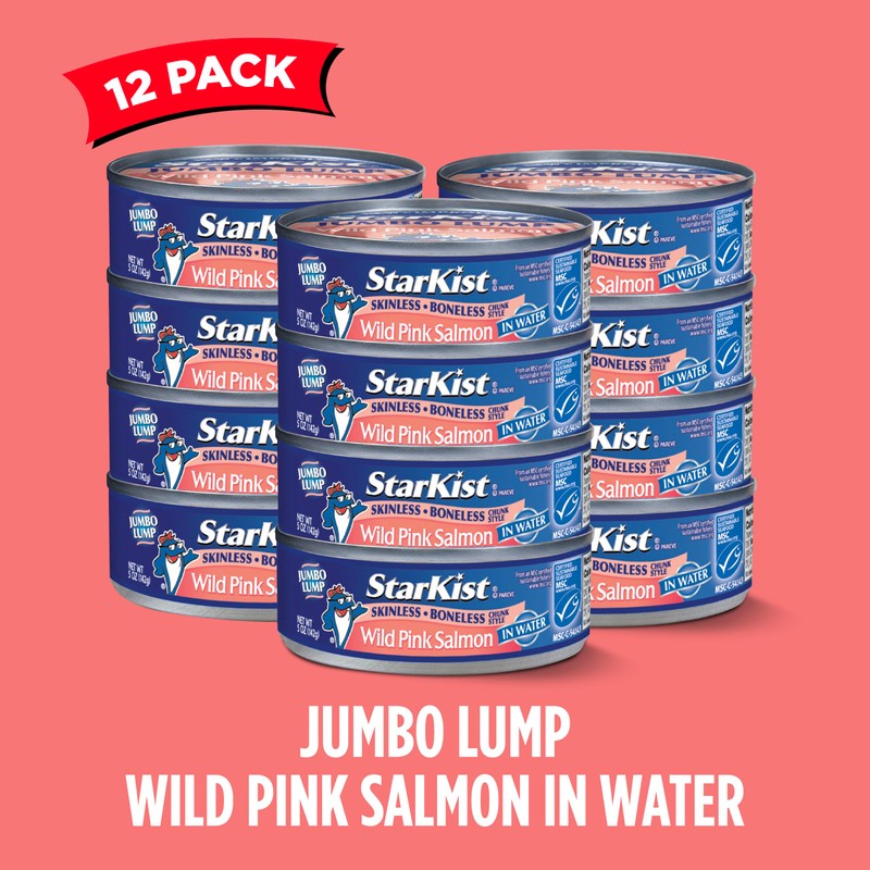 StarKist Wild Pink Salmon, Skinless, Boneless, 5 Ounce (Pack of