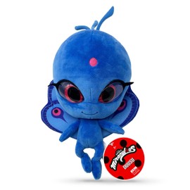 Miraculous Ladybug Kwami Mon Ami Plush Toy - Duusu The Peacock, Super Soft Stuffed Animal - 9-inch Collectible Plush Figure, Ladybug & Cat Noir, Gift Stocking Stuffer for Kids & Collectors