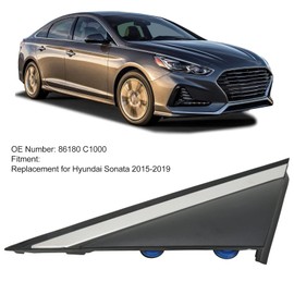 Car Exterior Front Left Pillar Corner 86180 C1000 Driver Side Mirror Triangle Plate Trim Replacement for Sonata 2015‑2019