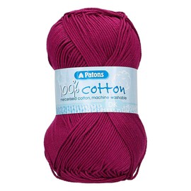 Patons Cotton DK Knitting Yarn Fuchsia One Size A216000-02742