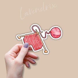 (3pcs) Crochet Heart Sticker Funny Sayings Quotes Crochet Knitting Lovers Inspirational Vinyl Decal Stickers for Tumbler Laptop Kindle Water Bottles Tablet Books Phone- Size 3x2