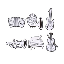 ARFUKA Pack of 6 Lapel Pin Cartoon Musical Instrument Brooches Set Brooch Pins Pin Gift for Men and Women Clothing Bags Jackets, Metal