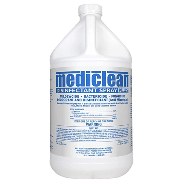 Prorestore 221521000 Mediclean Disinfectant Spray Plus Professional Antimicrobial Spray for Use After Floods, 1 Gal Bottle