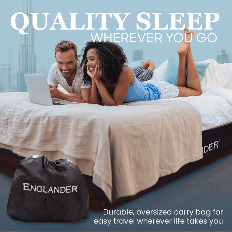 Englander First Ever Microfiber Air Mattress, Microfiber Airbed with Built