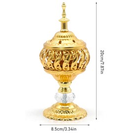 Metal Vintage Incense Burner, Iron Art Incense Holder with Lid, Aromatherapy Burner Holder with Removable Tray Home Office Tabletop Ornament Spa Wedding Gift