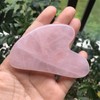 Ladeukoi Rose Quartz Crystal Stone Gua Sha Massage Tool for