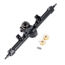 MORLORDY SCX24 +4mm Extended Axles Set CNC Front Rear Axles Set with Steering Links Brass Hex for Axial SCX24 Bronco Gladiator Deadbolt JLU C10 1/24 RC Crawler Car Upgrades Parts(Rear)