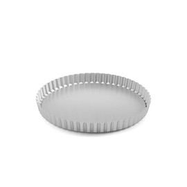 Chabrias Ltd Professional Silver Aluminium Loose Base Fluted Flan Tin, Tart and Quiche Tin (9")