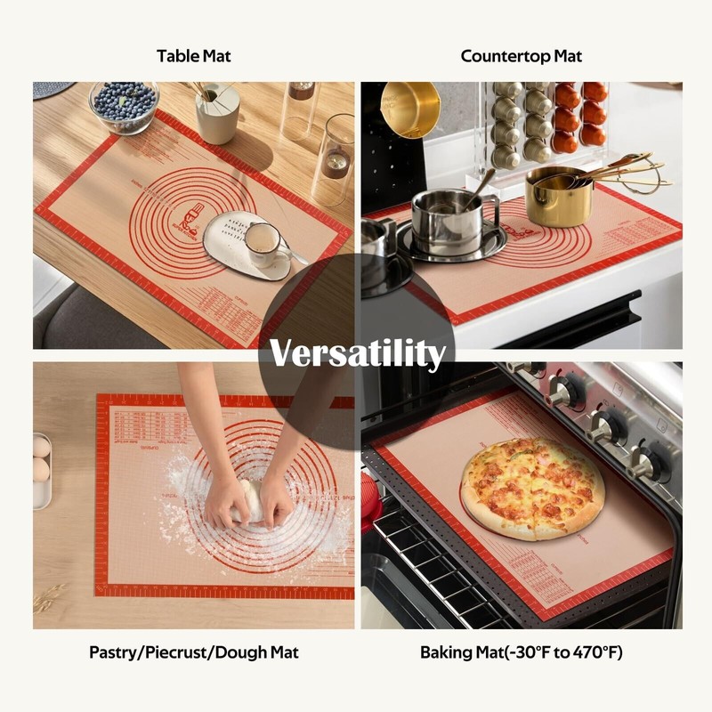 Folksy Super Kitchen Non-slip Silicone Pastry Mat Extra Large with