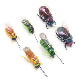 YZD Realistic Fly Fishing Dry Wet Nymph Trout Flies Topwater Lures for Freshwater Saltwater High Simulation Hand Tie Lure Kits 6 pcs
