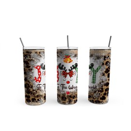 TeesAndTankYou Joy to the World Skinny Tumbler 20oz Travel Coffee with Lid and Straw Stainless Steel Insulated Hot or Cold