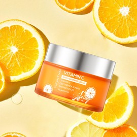 Vitamin C Face Cream, Facial Moisturizer for Women, Hyaluronic Acid Vitamin C&E, Relieve Aging、Wrinkles,Brightening, Smooth Fine Lines,Enriched with Super Citrus Essence,1PC 30g