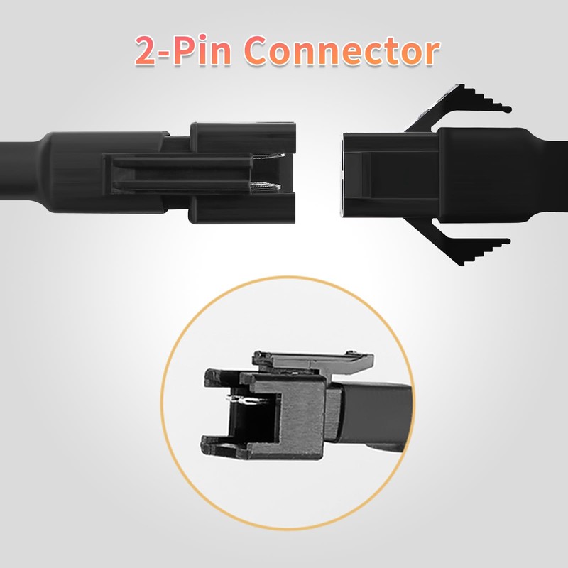 4PCS 78.74 inch 2-Pin Extension Wire Cable Cord Set for