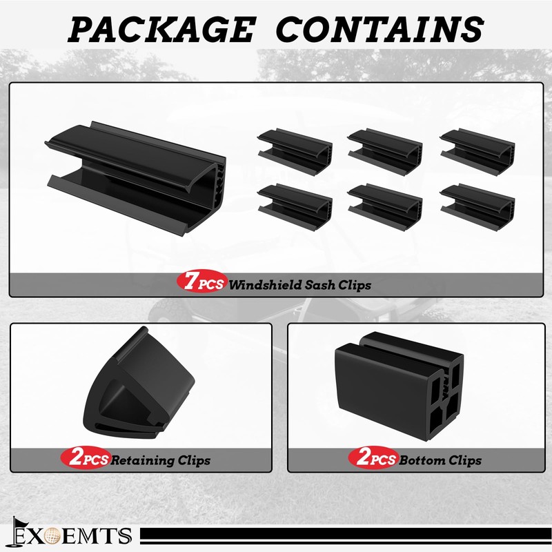 EXOEMTS Club Car Windshield Retaining Clip Kit, Golf Cart Windshield