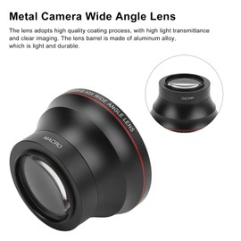 Wide Angle Camera Lens, 49mm 0.43x Wide Angle Attachment Lens with Macro Lens,Lens Cover,Compatible with Lenses With 49Mm/2.0In Thread Caliber,82mm/3.2in Filter