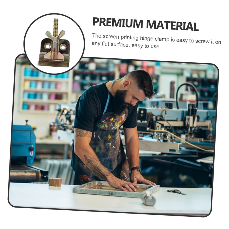 Angoily Silk Screen Printing Hinge Clamp Galvanized DIY Tool for