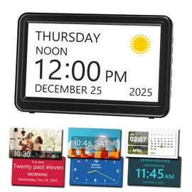 Digital Calendar Day Clock with 20 Alarms, 20 Reminders, 12 Display Themes, 18 Alarm Sounds, Custom Brightness, 7 Inch Large Display Digital Clock – Ideal for Seniors & Kids