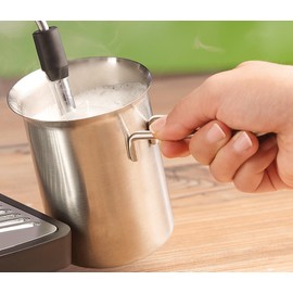 Cucina di Modena Milchaufschäumkännchen: Aufschäum-Milchkännchen 0,3l aus Edelstahl (Milchkännchen für Induktionsherd, Milchaufschäumer-Kännchen, Espressomaschine)