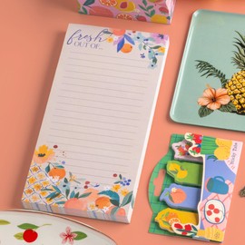 Karma, Large Magnetic Notepads, Notepads for Grocery List, Shopping List, To-Do List, Reminders, Strong Magnetic Back, Memo Notepad 100 Sheets Per Pad, Cute Colorful Designs - Stamps