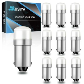 Miisiya 1820 Bulb 1445 1816 1815 1818 1819 757 53 57 313 BA9S Led Bulb 10-30Volt for Train Lights,House Number Light Bulb,Bingo Board Display Industrial Warm White 10Pack