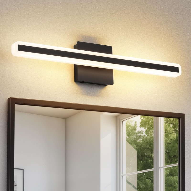 KELIDEN 24 inch Black Bathroom Light Fixture 5 Color Temperature