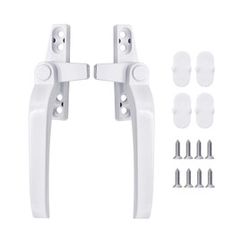 LIAMGUS 2 pcs Window Handle, Double Glazing Window Handles, Window Handle Replacement, Window Handle Replacement Kit, Right/Left Hand, Suitable for Windows and Sliding Doors (White)