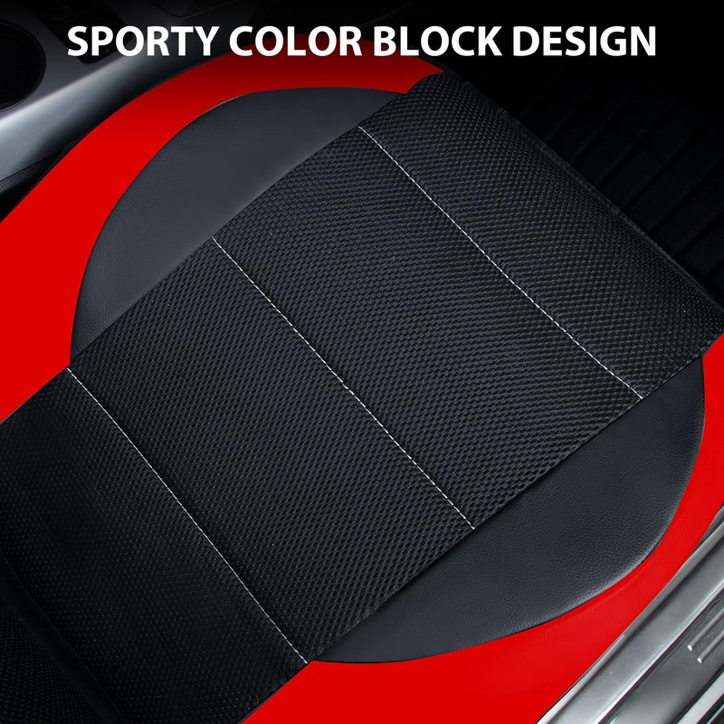 CAR PASS Leather Car Seat Covers Front Seats Only, with