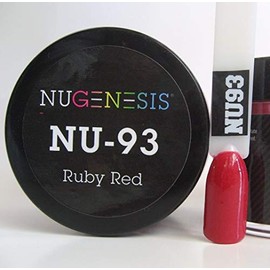 NuGenesis Nail Dipping Powder Color 1.5oz/43g jar - (NU93 RUBY RED)
