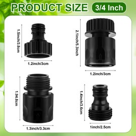 Rossesay 48 Pcs Garden Hose Quick Connector 3/4 Inch Plastic Water Hose Quick Connectors Fittings Male and Female Release Hose Connectors Hose End Adapters with 24 Rubber Gaskets(Orange, Black)