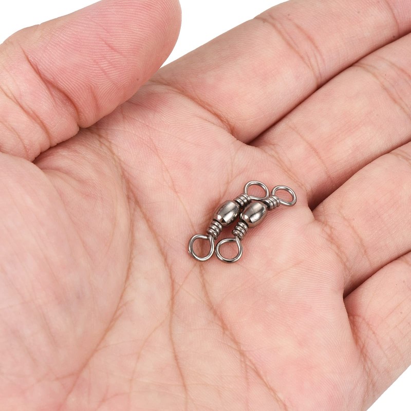 PATIKIL Fishing Barrel Swivel, 30Pcs 55lb Carbon Steel Solid Ring