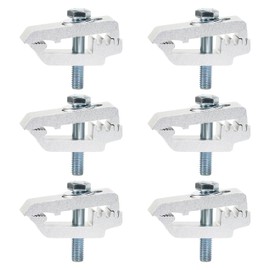DEAL Silver Truck Bed Topper Tonneau Cover Mounting Clamps for Truck Cover, Cap, Camper Shell Clamps - Pack of 6