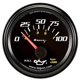 Equus 6234 2" Mechanical Oil Pressure Gauge, Black