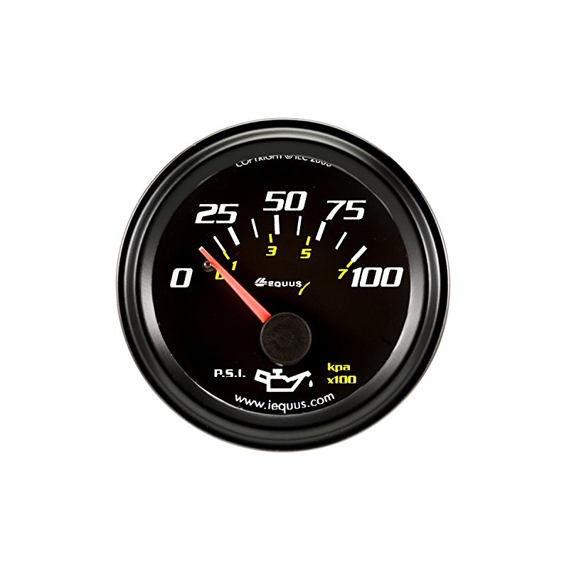 Equus 6234 2" Mechanical Oil Pressure Gauge, Black