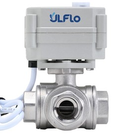 1/2" DN15 12VDC 9-24VAC/DC 3 Way L Port NPT Stainless Steel 304 Three Wires Control On/Off Electrical Motorized Ball Valve