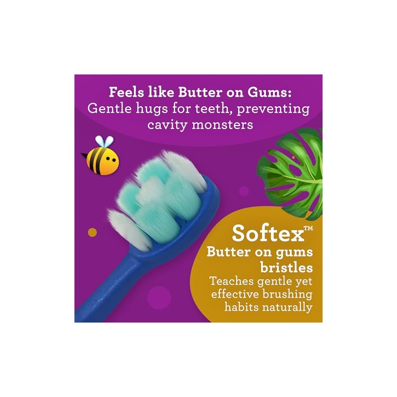 GuruNanda Butter On Gums - Cepillo dental para niños, paquete