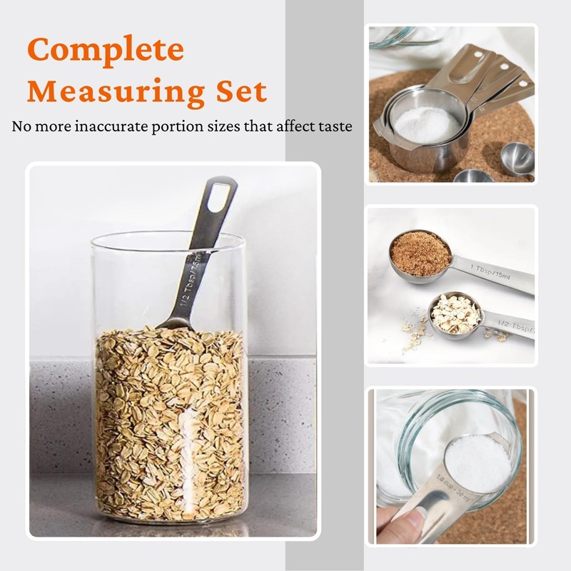 35PCS Stainless Steel Measuring Cups and Spoons Set, 7 Nesting